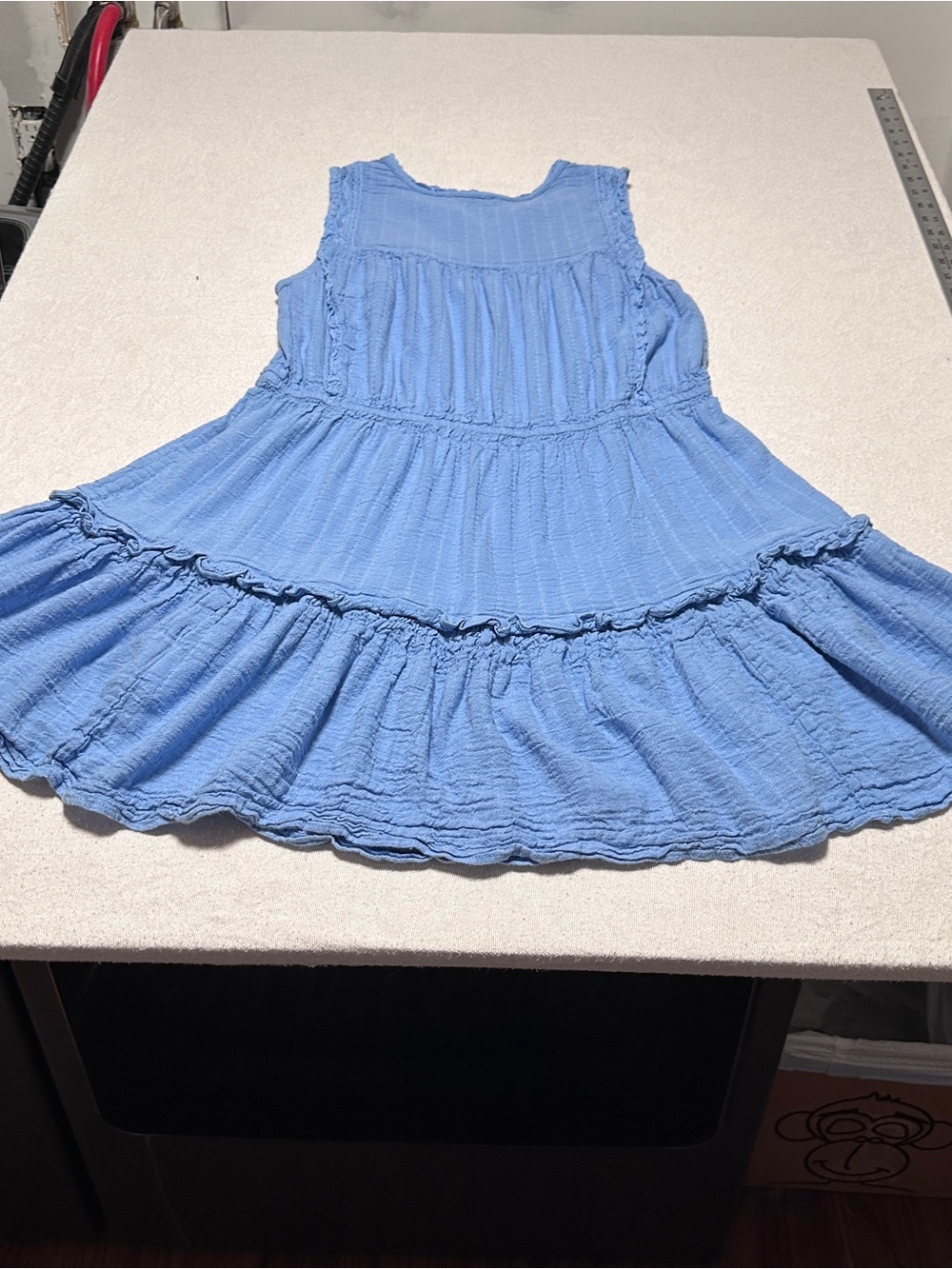 Nautica Sky Blue Tiered Sleeveless Midi Dress - Picture 4 of 4